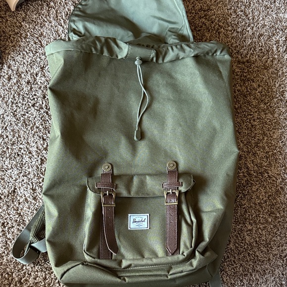Herschel Supply Company Olive Backpack with Brown Accents